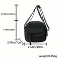 thumbnail image 6 of EGYMEN Corduroy Shoulder Bag, Chic Crossbody Handbag with Zipper, Stylish Solid Color Messenger Bag, Compact Casual Cloth Tote for Women(Black), 6 of 6