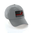 thumbnail image 1 of American Thin Blue Red Line Redesigned Support Serviceman Flag Baseball Hat Cap (Thin Red Line, Grey Hat), 1 of 5