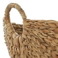 thumbnail image 5 of DecMode Large and Wide Seagrass Woven Wicker Storage Basket with Ring Handles, Natural Brown Finish, for Rustic or Coastal Decorative Accent, 20"L x 18"W x 19"H, 5 of 12