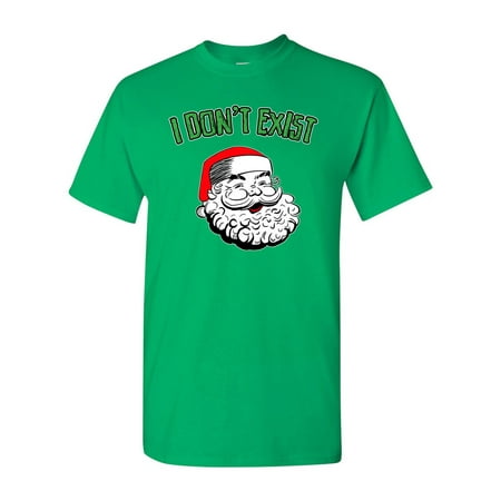 I Don't Exist Funny Santa Adult DT T-Shirt Tee (XX Large, Irish