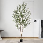 Romswi 6FT Artificial Olive Tree Tall Fake Potted Olive Tree with Lifelike Fruits Faux Olive Tree For Home House Office Decor Indoor