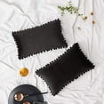 thumbnail image 1 of 2 fundas de almohada con bolas de color sólido, color negro, 30 x 50. Xemadio LRWJ223-1, 1 of 7