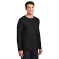 thumbnail image 5 of Gildan Softstyle Cotton with Long Sleeve T-Shirt, Crewneck Rib Collar Black Tee, S, 5 of 5