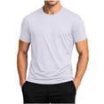 thumbnail image 2 of YFNNUP Men's Basic Shirts Quick Dry Slim Fit T-Shirt Lightweight Workout Short Sleeve Tees Solid Color Casual Tops White M, 2 of 10