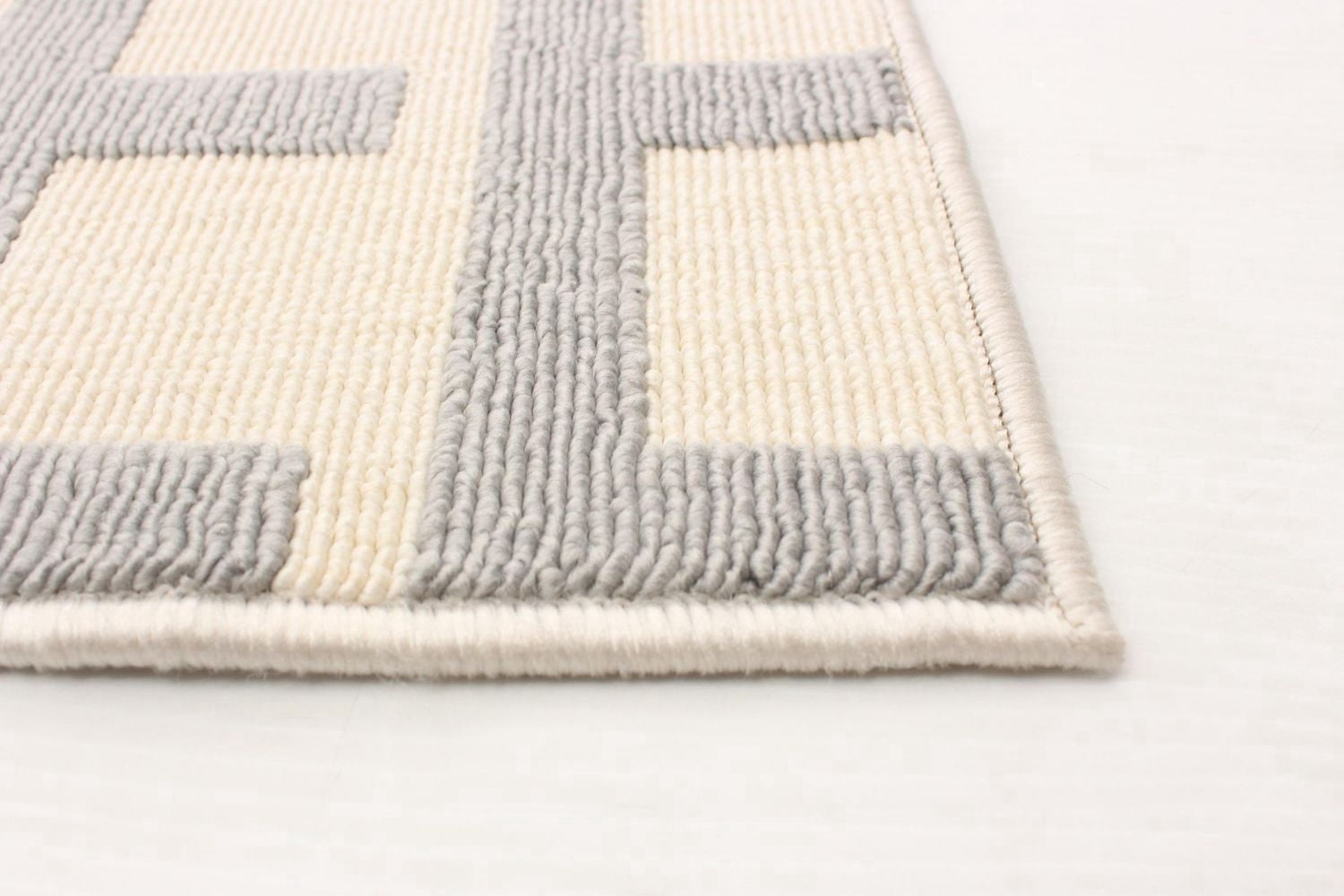 ECARPET Indoor/Outdoor for Balcony, Patio and Garden Villa Light Grey Rug