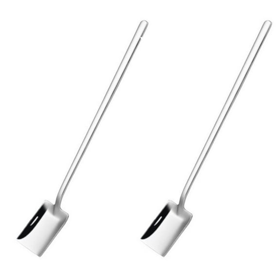 2PCS Stirring Spoons, Creative Stainless Steel Coffee Spoon Dessert Ice Cream Spoon Kitchen Seasoning Spice Spoon for Tea Cake Sugar