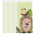 thumbnail image 3 of Ambesonne Cartoon Shower Curtain, Hedgehog Chevron, 69"Wx75"L, Green Brown Beige, 3 of 5