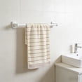 thumbnail image 1 of Cotton Face Towel Hand Towel Set, 35 x 75 cm, Soft Absorbent Terry Cloth, Solid Color Checkered Design, White/Brown/Blue, 1-Pack, 1 of 6
