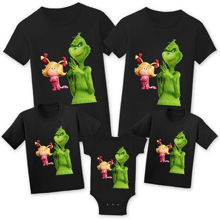 

Grinch Merry Christmas Cool Round Neck Family Gift Shirt Oversized Tops Family Gift Sports Shirt
