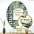 thumbnail image 3 of Designart "Thick Jungle of Palm Trees in Jade Hues II" Palms & Palm Trees Maze Round Wall Mirror - Floral Oval Printed Decorative Mirror - Multiple Color Options, 3 of 5
