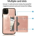 thumbnail image 3 of Card Slot Holder Wallet Case Compatible with iPhone 12/iPhone 12 Pro 6.1 inch 2020, Premium PU Leather Case Kickstand with Hidden Magnetic Closure Shockproof Protective Cover - Rose Gold, 3 of 10