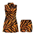 thumbnail image 3 of Yuyamidu Tiger Print Tennis Golf Dress for Women Zip Up Womens Sleeveless Athletic Tennis Golf Dress with Shorts Womens Athletic Clothing Sets Size XS with Two Side Pockets, 3 of 7