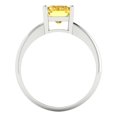 thumbnail image 4 of 2.5ct radiant cut yellow natural citrine 14k white gold Bridal Wedding Engagement Promise Anniversary Ring for Women size 5.5, 4 of 7
