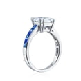 thumbnail image 2 of Bling Jewelry Womens Classic Art Deco 3CT CZ Princess Cut Engagement Ring with Sapphire Blue Band, 2 of 5