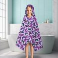 thumbnail image 6 of Purple Butterfly Pattern Hooded Bath Towel，50"x30" for Ages 3 To 12 Kids, Quick Dry Lightweight Soft Microfiber Hood Beach Towel Cover Up for Kids, 6 of 7
