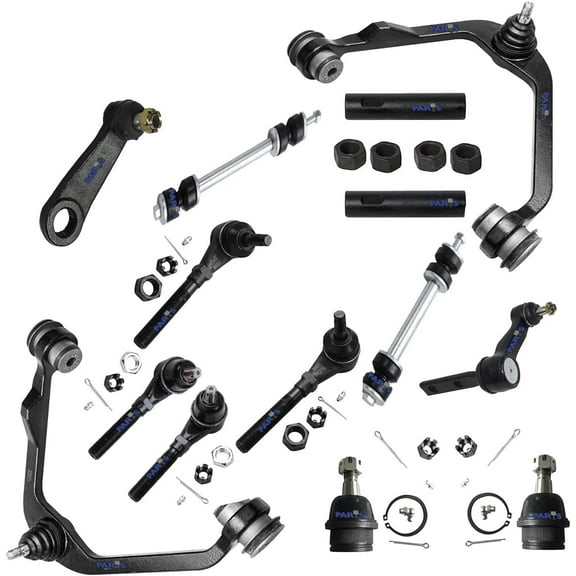 14 pc Suspension Kit for Ford F-150 97-02/F-250 Navigator, 2 Upper Control Arms 2 Lower Ball Joint 2 Sway Bars 4 Tie Rods 2 Sleeves 1 Pitman 1 Idler Arm Replacement