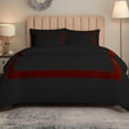 thumbnail image 2 of DNG Creations 1 Piece Full Black And Burgundy Border Line Pattern Duvet Cover - 100% Egyptian Cotton, 800 Thread Count ( Oversized Queen ), 2 of 5