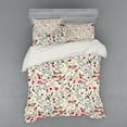 thumbnail image 2 of Ambesonne Floral Bedding Set 3 Pcs, Birds Roses Polka Dots, Twin XL, Multicolor, 2 of 3