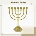 thumbnail image 5 of Traditional Jewish Menorah, 7 Branch Candle Stick Holder, Jerusalem Temple Candle Holder, Perfect for Home Decor, Prayer, and Festive Celebrations, 5 of 5