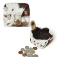 thumbnail image 2 of Cowhide Coin Pouch Change Holder Mini Pocket Wallet for Men Women Hairon Leather Cow Print, 2 of 5