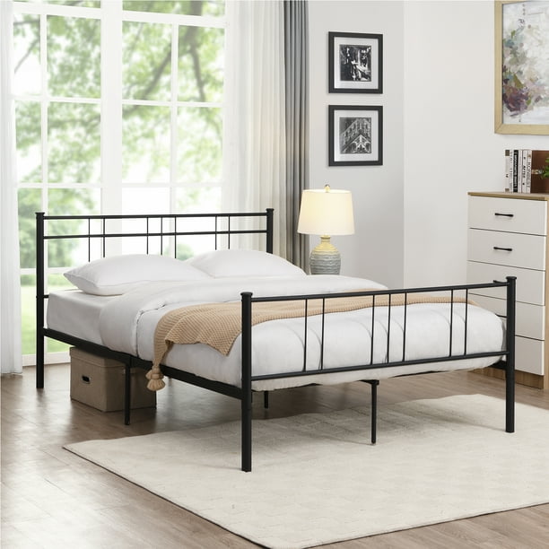 Double Metal Platform Bed Frame, Full Metal Bed Frame No Headboard