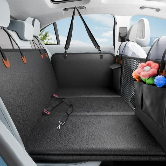 Hamaca para Asiento de Auto para Perros SummitGo con Fondo Duro Impermeable de Cuero PU