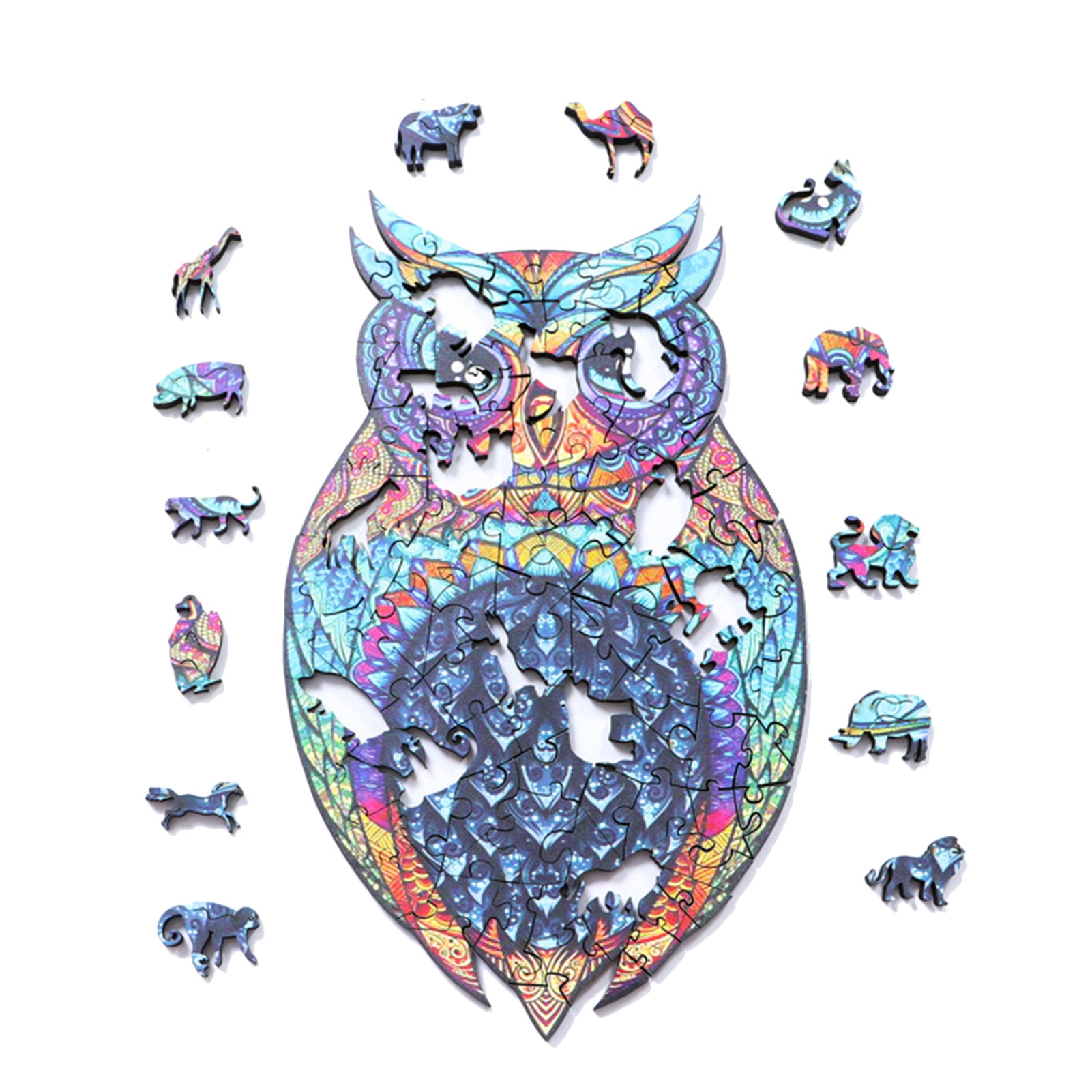 AIHOME Wooden Puzzles Owl Building Blocks Jigsaw Puzzles for Kids ...