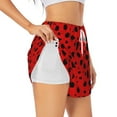 thumbnail image 3 of Lsque Ladybug Pattern Printed Women's Running Shorts with Liner Pockets,Elastic Quick Dry Workout Athletic Gym Yoga Shorts,Womens High Waist Shorts-Medium, 3 of 9