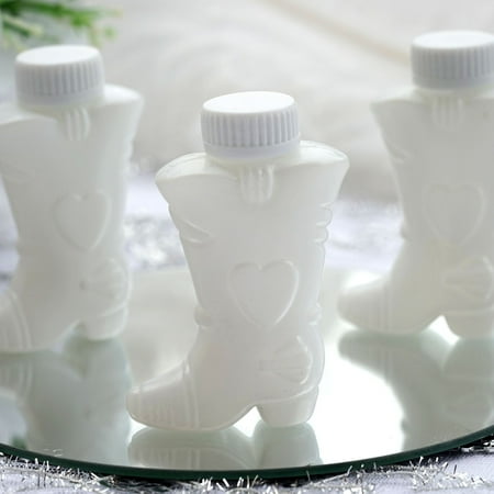 Efavormart Wholesale White Cowboy Boot Bubbles Wedding Bridal Favor - 24/pk