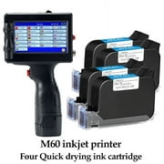 12.7mm Handheld Inkjet Printer, Portable Label Lot QR Code Packaging Bag Plastic Bottle Printer, Fast Drying Ink ,Multi-Format Printing