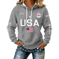 thumbnail image 3 of Hpapadks Womens Hoodies Women's Patriotic Print Pullover Hoodie Soft Fleece Top Women Sweatshirt, 3 of 6