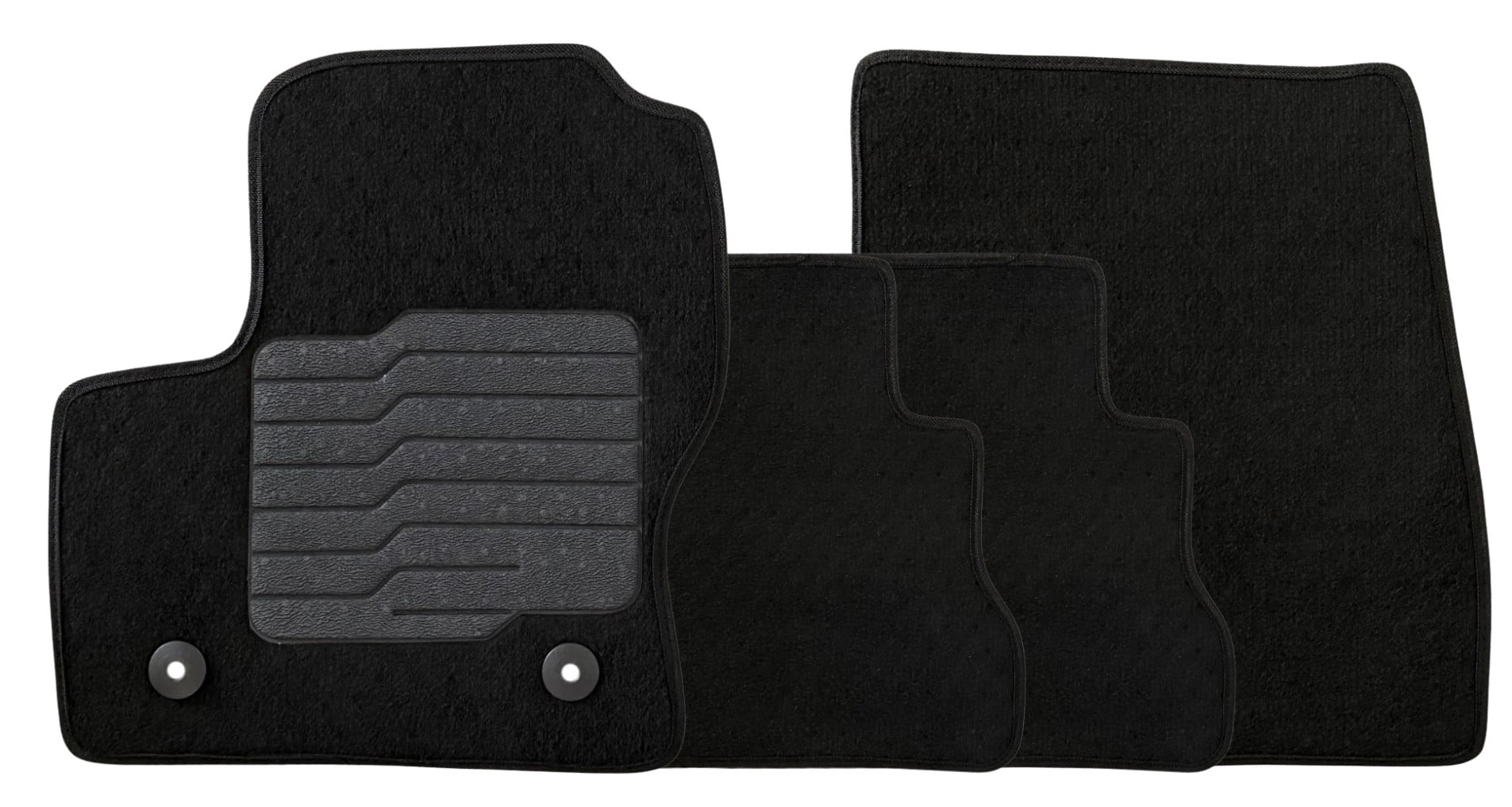 Carpet Floor Mats Fit for 2013 to 2019 Ford Escape, with Anti-Slip Driver Heel Pad and Safety Locks, Front and Rear, Black