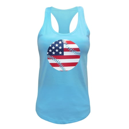 Baseball Softball Tank Top - Zone Apparel Women's American Flag Baseball Softball Tank Top-USA