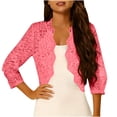 thumbnail image 2 of Erwazi Womens Lace Long Sleeve Open Front Cardigan Summer Casual Breathable Trendy Layering Top, 2 of 7