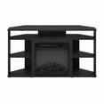 Furinno Jensen Corner TV Stand with Fireplace for TV up to 55 Inches