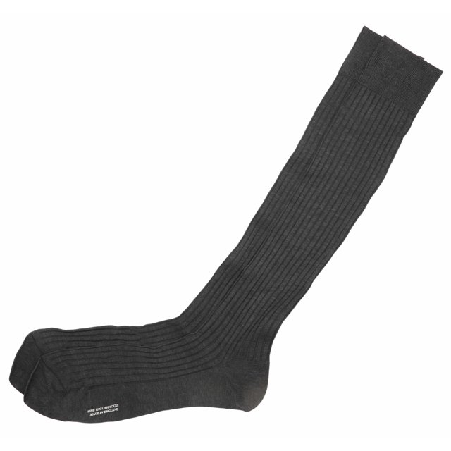 Pantherella Men's Dark Grey Mix Classic Collection Danvers Knee High Dress Sock - 8.5-11