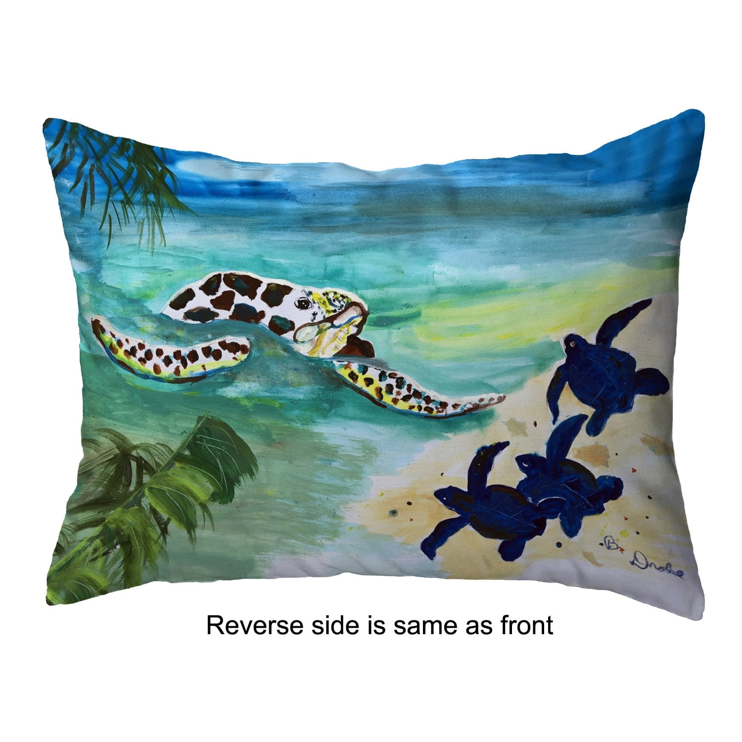 Sea Turtle & Babies Noncorded Pillow