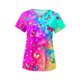 thumbnail image 4 of Top exfoliante con cuello en V para mujer, Uniforme de Trabajo de enfermera con bolsillos laterales, camiseta cómoda y duradera para tienda de SG, 4 of 8