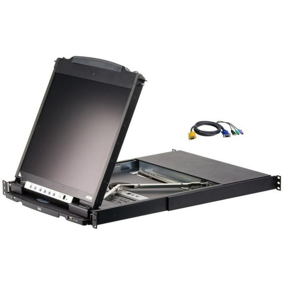 ATEN CL5808NCKIT Dual Rail Rackmount LCD-TAA Compliant - 8 Computer(s) - 19" LCD - 1280 x 1024 - 2 x USB - Daisy Chain120 V AC, 230 V AC Input Voltage - PC, Mac, Sun - Metal, Plastic - TAA Compliant