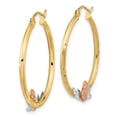 thumbnail image 2 of Primal Gold 14 Karat Tri-color Guadalupe Hoop Earrings, 2 of 4