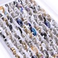 thumbnail image 2 of 20 unids/lote moda clásica raya hueca luminosa hombres mujeres acero inoxidable joyería anillos para fiesta regalo boda compromiso Tan Jianjun  unisex, 2 of 2