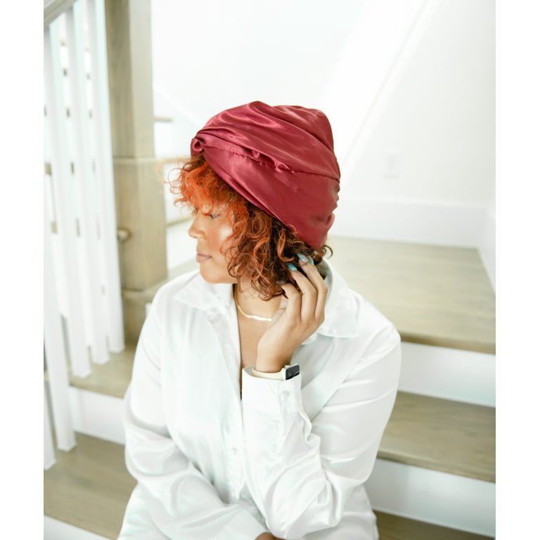 Zumma Satin Turban Headwrap, Dusty Rose Pink - Walmart.com