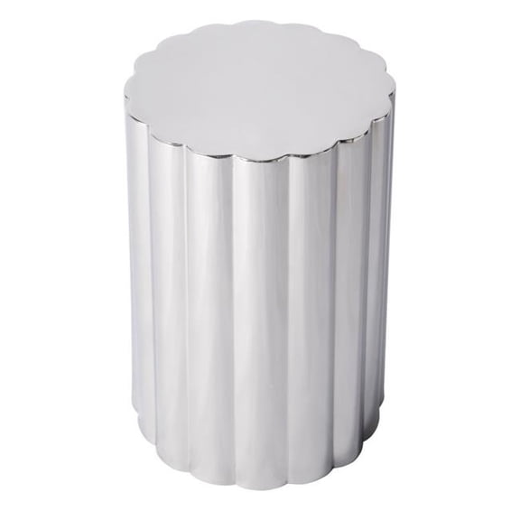 HomeRoots 634872 18 in. Silver Stainless Steel Block End Table