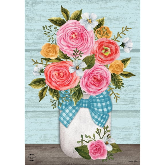 Briarwood Lane Spring Garden Flag 12x18 For Outdoor Rose Jar For Spring Garden Flag Flags For Outside