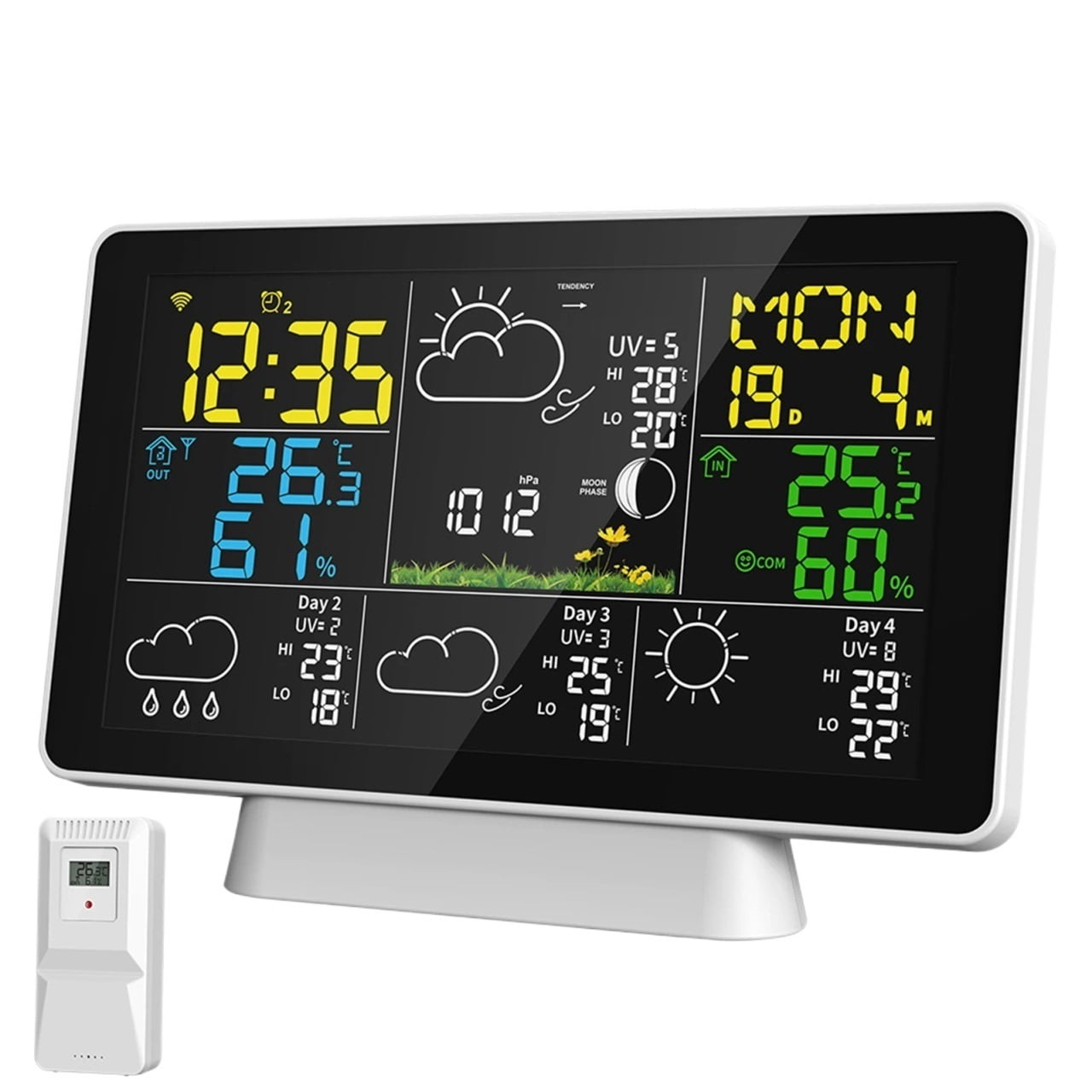 Color Screen Smart Weather Station Temperature Atmospheric Pressure Peak Reminder Function, Time Calibration Function Tools ,Excellent Visual Experience