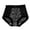 Black, variant on Plus Size High Waist Abdominal Support Briefs Cotton Lifting Lace Plus Size Underwear For Women E,XXL