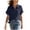 Navy, variant on Tqcoqu Women's Cotton Linen Button Down Shirt,V Neck Short Sleeve Blouse,Business Casual Collared Summer Tops with Pocket,Army Green Women's S-XXL