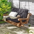 thumbnail image 6 of Kimunuk Outdoor Porch Swing Cushion, 47" X 40" X 5" Waterproof Bench Chair Replacement Cushion with 6 Ties for Patio, Grey, 6 of 7