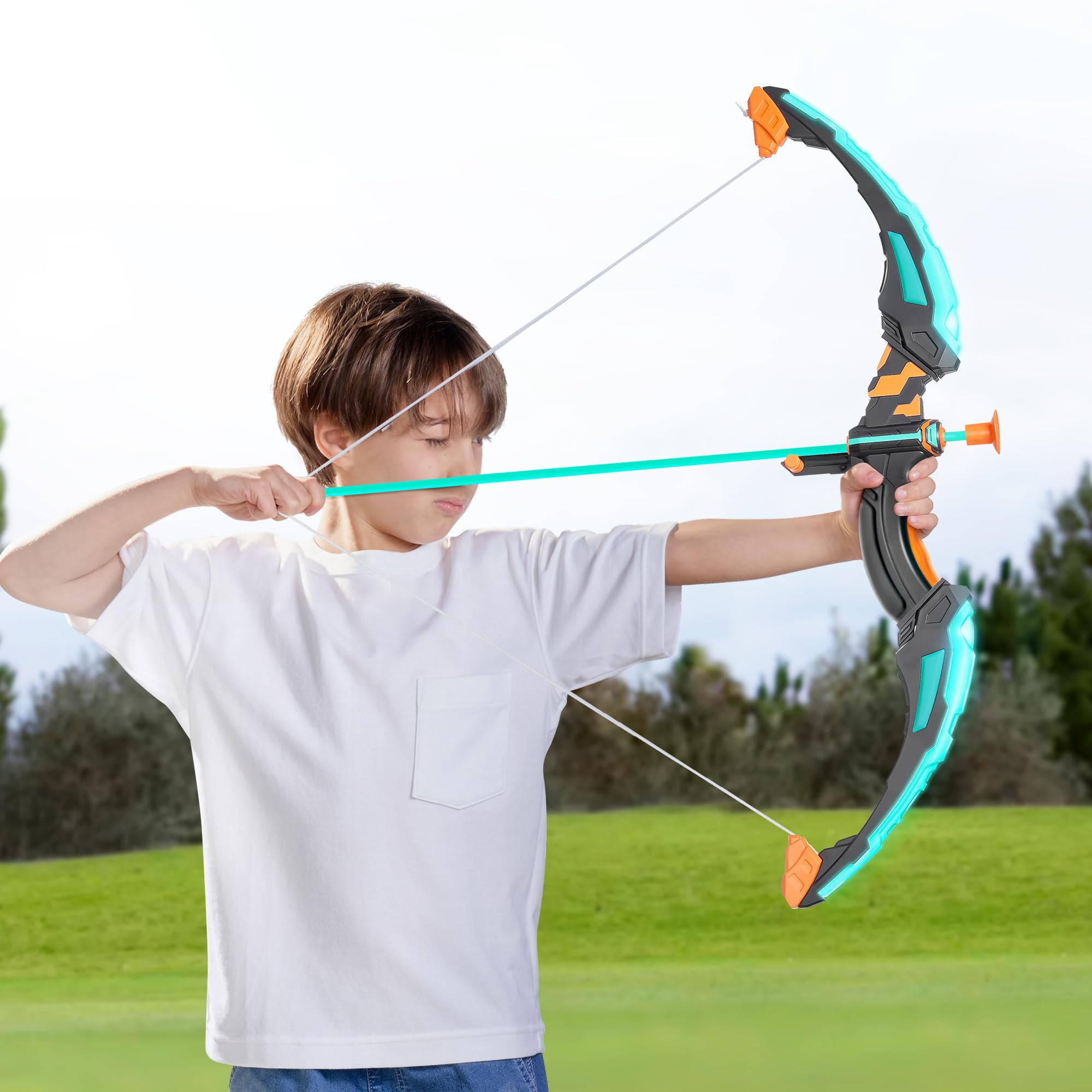 Joyfy Kids Bow and Arrow Set with LED Lights, Archery Toy Set for boy age 3 up