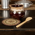 thumbnail image 4 of VHC Brands Tea Cabin Rustic Jute Textured Striped Round Kitchen Table Decor Trivet 8", 4 of 5